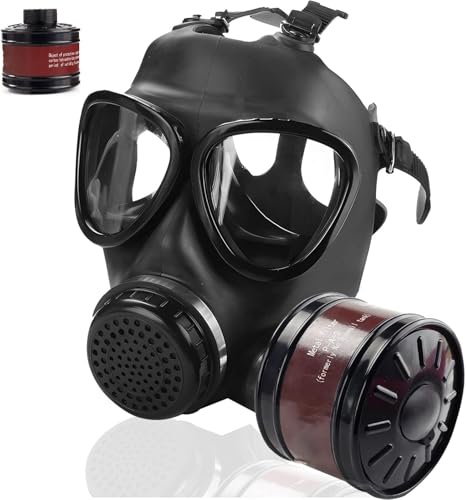 Image of AMZYXUAN Gas Masks Survival Nuclear and Chemical, Gas Mask with 40mm Activated Carbon Filter, Tactical Full Face Respirator Mask for Chemicals, Gases, Paint, Vapors, Welding