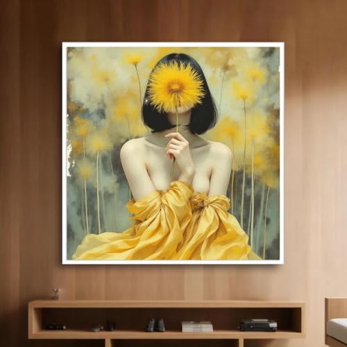 Tableau 50x50cm avec cadre intérieur pour habiller un mur blanc vide