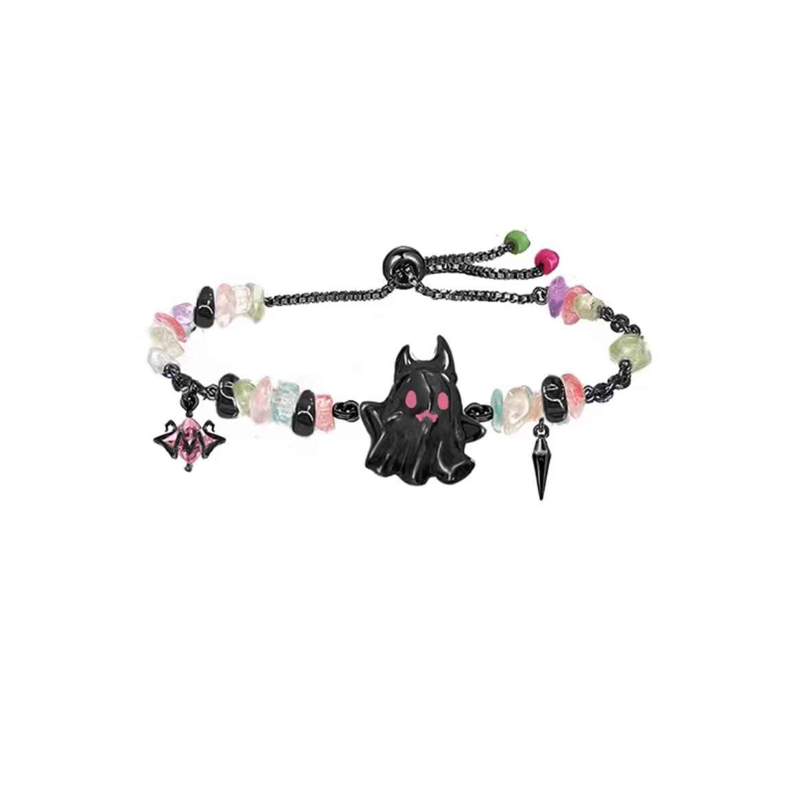 Colourful Ghost Charm Bracelet, Alloy/Silver-Plated/Gold-Plated, Original Design, Gift Box Packaging