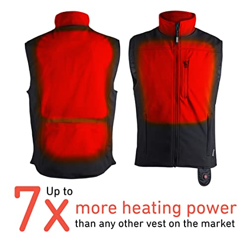 Ewool Pro+ Women's Heated Vest, Made For Extreme Cold, 12V Rechargeable Battery Heated Jacket For Motorcycle, Snowmobile, Ski (X-Small) Black #TOP1