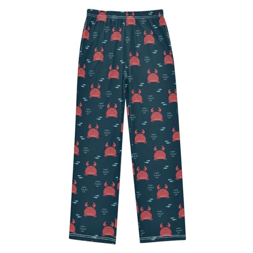 Boys' Pants Cute Kawaii Marine Animal Crab Long Bottoms Jogger Pants Elastic Waist Trousers with Pockets S-XL