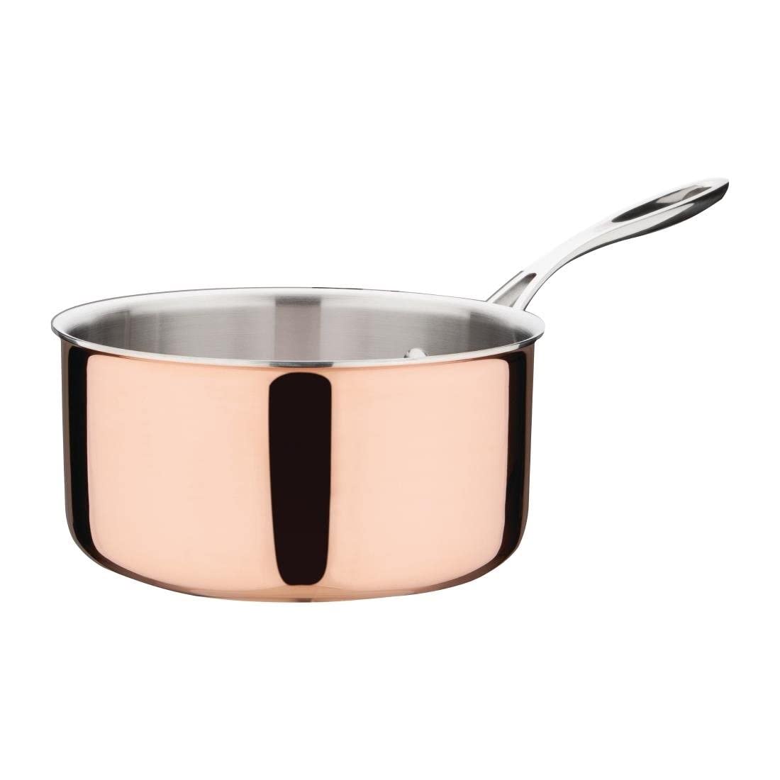 Vogue Tri-Wall Copper Saucepan 20 cm, 3.3 Litre, Induction Compatible, Lid Sold Separately, FS667
