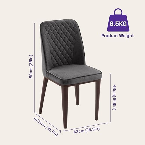 Image of Wakefit Venza Metal Dining Chair - Charcoal Grey