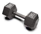 Weider 35 Lb. Cast Iron Hex Dumbbell, Black