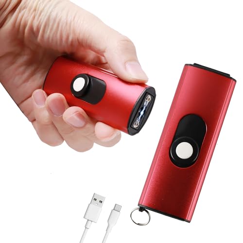 MagiUSA Tazer Gun for Women Self Defense Billion Volts Stun Gun Mini Keychain, USB Rechargeable, LED Light, Compact, for Running, Night Walk, Commuting, Red