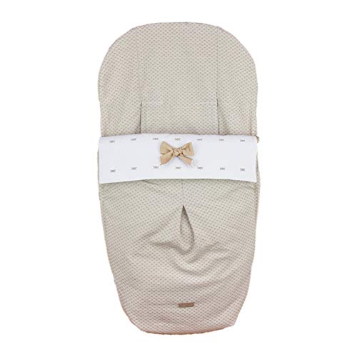 Saco Silla de Paseo Universal Rosy Fuentes- Saco Carrito Bebé - Funda de silla de paseo - Equipado para ser Ajustado perfectamente - Elaborado en Piqué jacquard Embozo doble- Color camel
