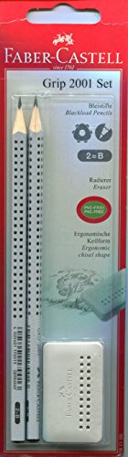 Faber-Castell 2 Grip 2001 B Bleistift/Grip 2001 Kantenradierer