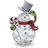 Swarovski Holiday Cheers Dulcis Snowman Figurine, Clear Crystals, Part of the Holiday Cheers Collection