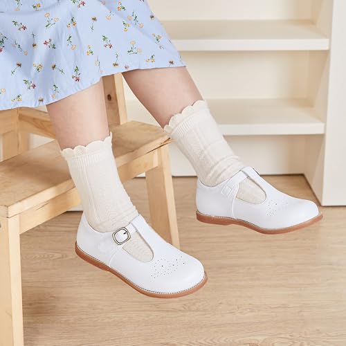 Image of GINFIVE Toddler Girls Dress Shoes Little Kids Flats School Mary Janes Shoes