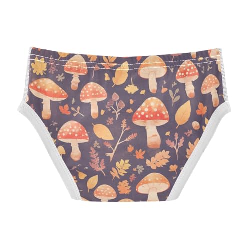Watercolor Fall Woodland Mushrooms Leaves Pattern Toddler Boy Cotton Kids Underwear Cute Children Panties2