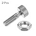 HARFINGTON 2Pcs M8x1.25 Spring Plunger with Knurled Handle, 4mm Dia. Stainless Steel Non-Locking Retractable Index Pin for Industrial Equipment