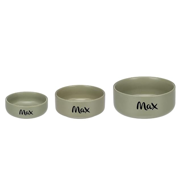 Foto 6 de 8 de Personalizable Cuenco para Perro de cerámica 1500ml (L) Verde - Pesado y Antideslizante - para Perros Grandes