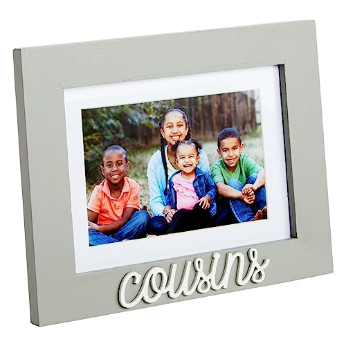 Juvale 4X6 And 5X7 Cousins Picture Frame, Cousins Word Attachment, White Beveled Mat (9X0.5X7.1 In, Gray) #TOP4