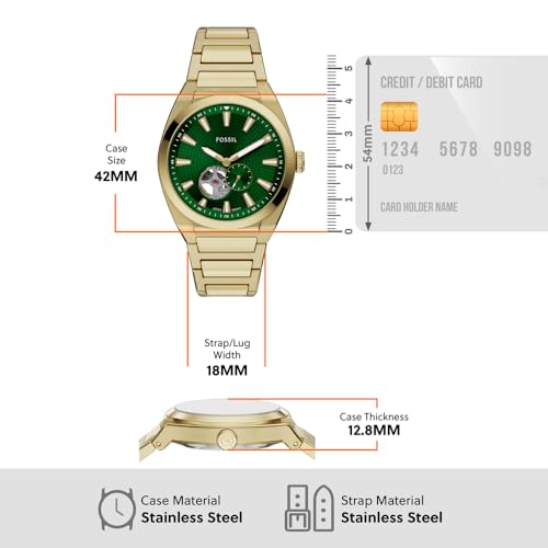 Image of Fossil Everett Gold Automatic Stainless Steel Watch ME3276