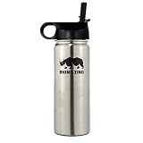 18-Ounce Beer Growler Stainless Steel Water Bottle with Straw Lid. Insulated, Wide Mouth