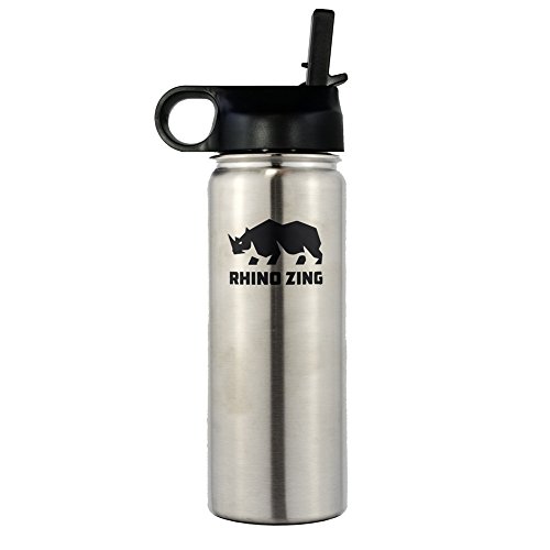 18-Ounce Beer Growler Stainless Steel Water Bottle With Straw Lid. Insulated, Wide Mouth #TOP4