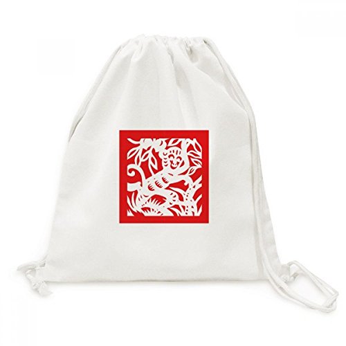 Sac cordon singe Chine zodiaque en toile pour voyage et quotidien