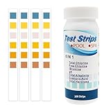 100Stk PH Teststreifen,6-in-1 Pool Tester PH und Chlor Wert Messgerät,Pooltester Messen,Streifen Wassertester Aquarium,Messstreifen Poolwasser für Cyanursäure Pool Messen,Alkalinität,Wasserhärte Teste