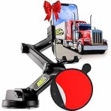 Cell Phone Mount for Truck Phone Holder for Truck Drivers - Heavy Duty Suction Cup + Dashboard Pad, iPhone Holder for Dashboard Window 16.9 inch Long, for iPhone & Samsung, Big Rig Trucker, Black