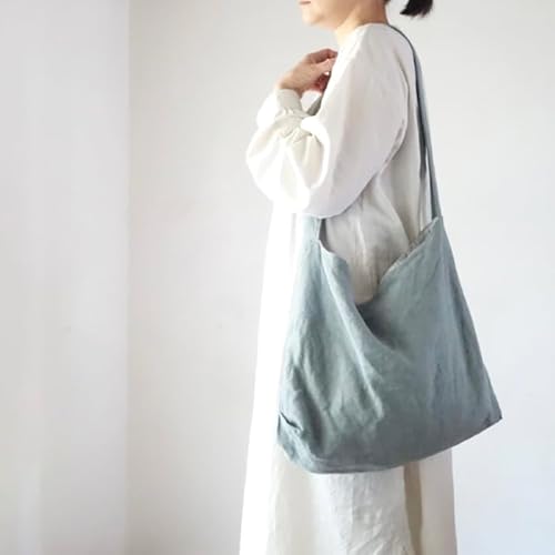 [ダークモカ]リネン帆布のショルダーバッグ AKGD001-10