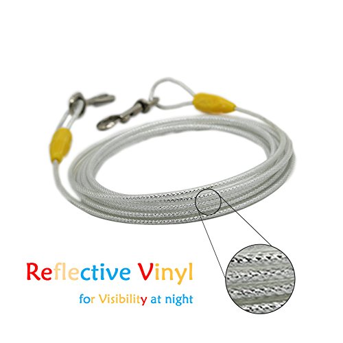 Petest 25Ft Reflective Tie-Out Cable For Large Dogs Up To 90 Pounds #TOP2