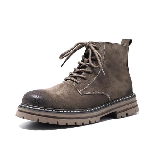 MANLADUO Botas Oxford masculinas clássicas vintage estilo britânico de cano alto em couro genuíno com zíper - Ideal para uso casual de trabalho, Cinza, 37