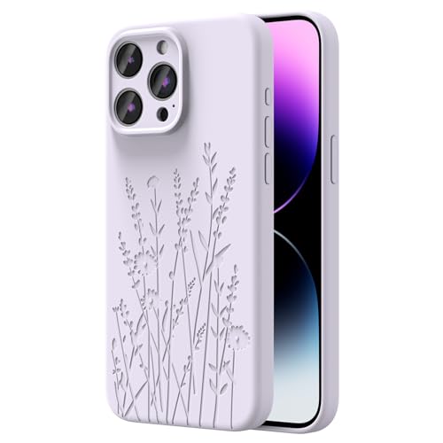 OAOA Engraved for iPhone 15 Pro Max Case, Lavender Flower - image 1