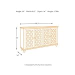 Signature Design by Ashley Mirimyn Vintage 69 4 Door Accent Cabinet with Mirrored Glass and 2 Adjustable Shelves Antique Blue