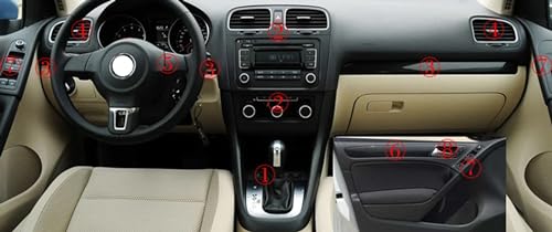 Autocollants de moulage carbone 5D thermoformables pour console centrale VW Golf 6 GTI R20 - 5