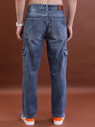 Image of Highlander Mens Relaxed Fit Denim Jeans for Man|Mid-Rise|Cotton Cargo Jeans for Men | Men Jeans