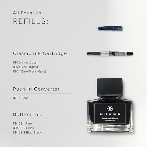Image of Cross Fountain Pen Converter Push-In Style - Fountain Pen Converter for Convenient Refilling - Ink Cartridge Alternative - Snap-Fit Design - Writing Supplies - Easy to Use