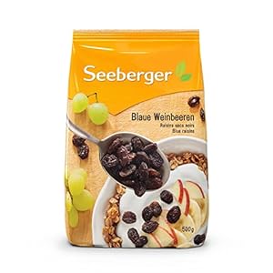 Seeberger Blaue Weinbeeren 8er Pack: Saftig-süße Rosinen der Traube Thompson Seedless – zum Backen, Kochen und Snacken – sonnengetrocknet – ungeschwefelt, vegan (8 x 500 g)