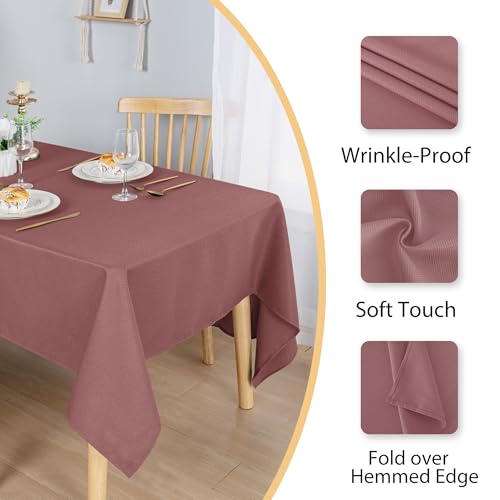 Hiasan Jacquard Textured Square Tablecloth 54x54 Inch, Dusty Rose by Hiasan - Used condition - Image 2