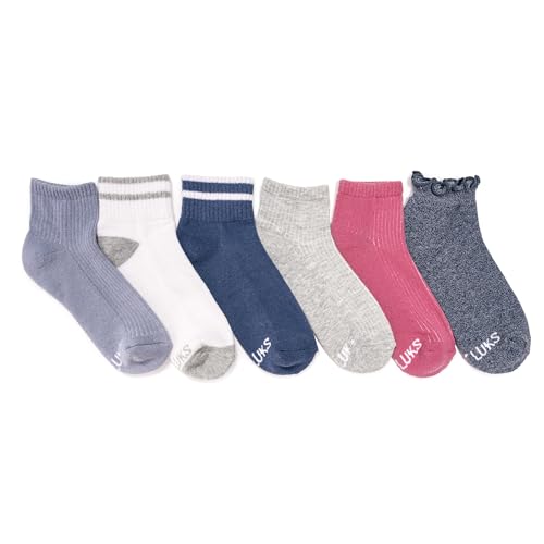 MUK LUKS Women's 6 Pack Dream Mini Crew Sock