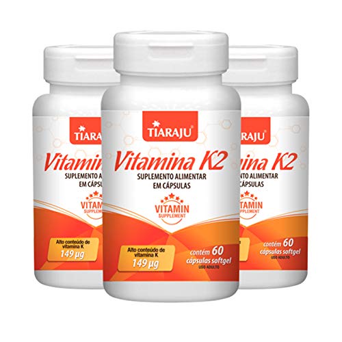 Vitamina K2 Menaquinona - 3 unidades de 60 Cápsulas - Tiaraju