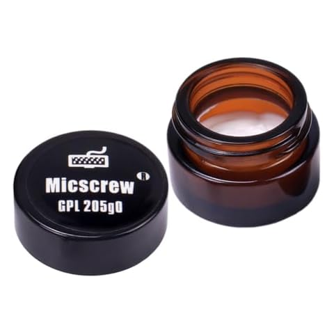 0.35 OZ GPL 205G0 for Mechanical Keyboard and Switches, GPL 205 G0 Keyboard Lube with Nonvolatile, Noflammable Lubrication，Up to 220 Switches Can be Lubed, Keyboard Grease Stored in Glass Bottle Cover