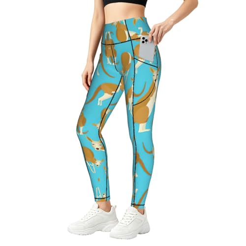 Pantalones de yoga de cintura alta con acabados premium y diseño de canguro