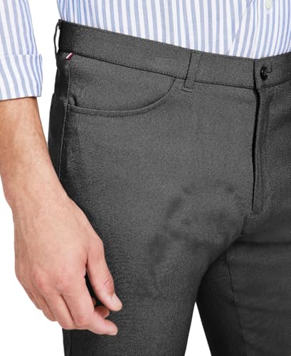 Tommy Hilfiger Mens TH Flex Twill Stretch Casual Trouser Pants, Grey, 34W x 32L4