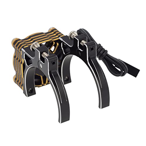 Dkky Aluminum Motor Cooling Fan Adjustable Dual Motor Mounts 36-38Mm For Arrma Axial 1/10 Rc Car 540 550 3650 Motor (Black Gold) #TOP7