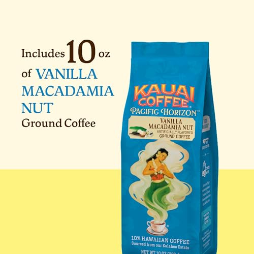 Kauai Coffee Vanilla Macadamia Nut Ground, 10 Ounce