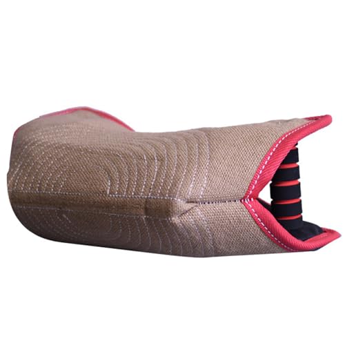 Manga antimordeduras para Perros de 33 x 20 x 14 cm. Manga de Entrenamiento de Lino Resistente a Las mordeduras con 2 Asas auxiliares. Equipo Interactivo Profesional para el Entrenamiento de Mord