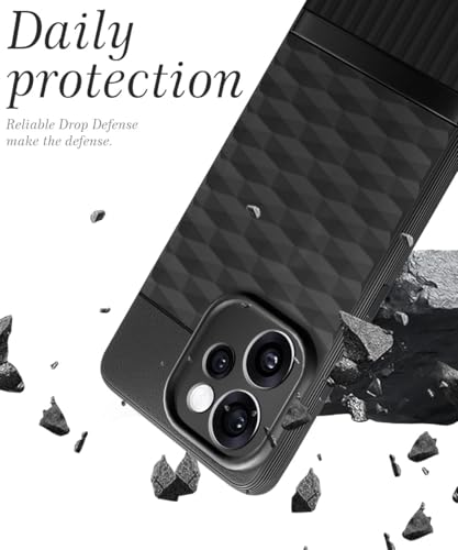 Image of WOW IMAGINE Back Cover for Oppo Reno 15 Pro 5G | Reno 15 Pro Mini 5G with Hexa Cube Design | Ultra Slim Soft Rubberised Case | Inner Velvet Fabric | Flexible Mobile Case | Camera Protection - Black