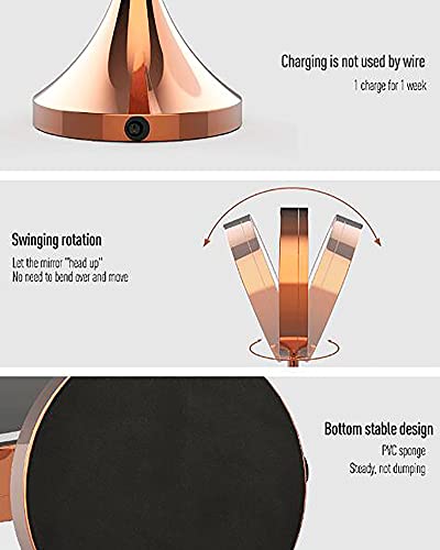 HFZY LED Make-up Spiegel Verstelbare Helderheid Touch Control Desktop Cosmetische Spiegels Draagbare 360 ° Rotatie… - Image 8