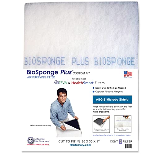 Biosponge Plus Replacement Pad - Cut To Fit (20 X 30 X 1" Max) For Airteva & Healthsmart Ac, Furnace Filter System #TOP29