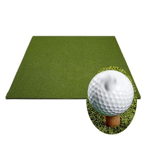 XLIHAWY Golf Mat, 20MM Thickened Golf Practice Mats, Home Golf Training Mats Improve Swing Skill, Golf Hitting Mat for Backyard Garage Indoor Outdoor Training(Green,1x1m)