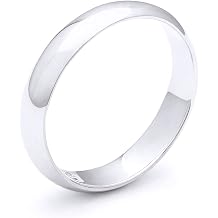 4mm Plain Dome Wedding Band in Plain Solid .925 Sterling Silver