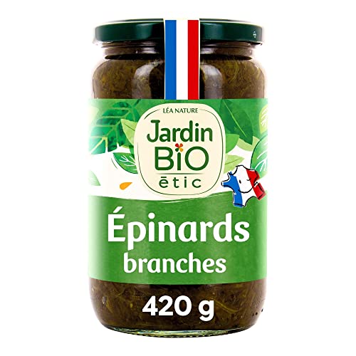 Jardin BiO étic - Epinards en branches - bio - Salé - Certifié AB - Bocal de 630g