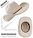 BESOOGII Western Cowboy Hat for Women and Men, Unisex Big Wide Brim Felt Hats for Cowboys and Cowgirls (US, Alpha, Large, Beige)