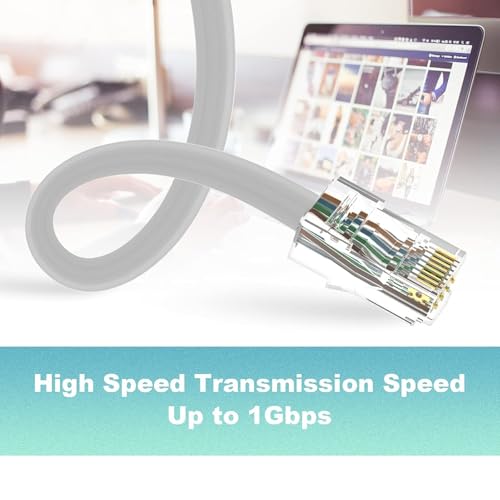 Image of C & E C & E-RJ45 Ethernet Cable Connectors - 100-Pack for Cat5e /Cat6, Easy Crimp, Plugs