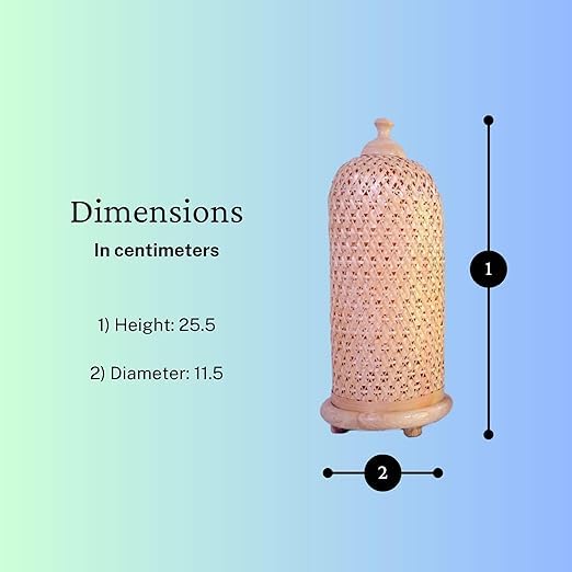 ROYAL 11 ART & CRAFT Handmade Bamboo Table Lamp with Bulb | Decorative Bedside Night Lamp for Bedroom & Living Room | Natural Rattan Side Table Lamp | Eco-Friendly Cane Light - Image 4 thumbnail